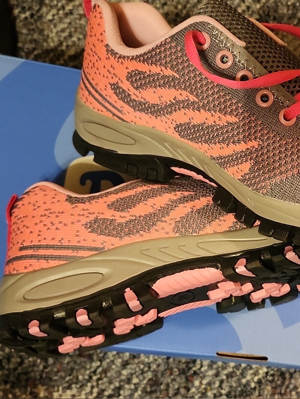 Women's Coral Pink Knit Steal Toe Shoe
